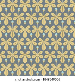 Seamless floral stylized art deco pattern