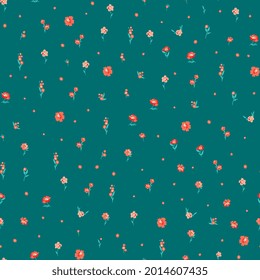 Seamless floral summer background. Vector meadow cute flowers