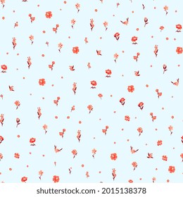 Seamless floral summer background. Vector meadow cute flowers