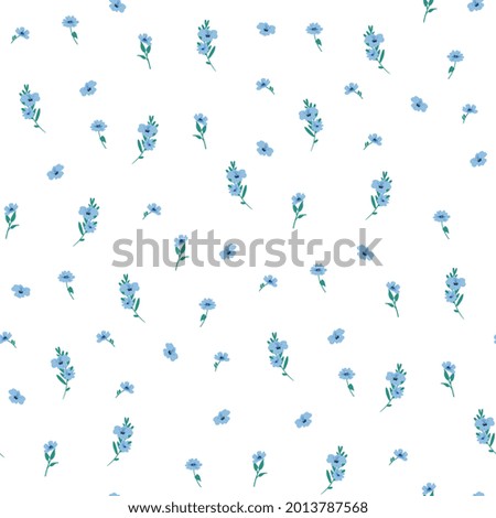 Seamless floral summer background. Vector meadow cute flowers
