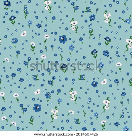 Seamless floral summer background. Vector meadow cute flowers