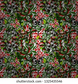 Seamless floral summer pattern background on white, green and black colors. Perfect for wallpapers, web page backgrounds, surface textures, textile. Vector. Pictures witg tropical butterflies.