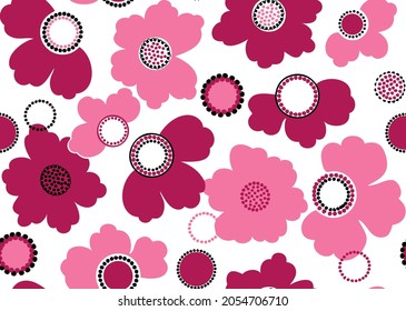 Seamless floral textile design for fashion, interior and tile backgrounds