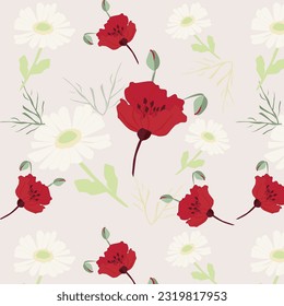 Seamless floral textile  vector pattern