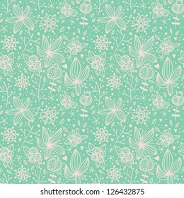 Seamless floral texture. Abstract background with flowers. Floral pattern i retro style. Vector illustration