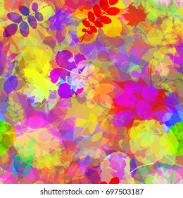 Seamless floral texture. Abstract vector background for web page, banners, fabric, home decor, wrapping. Leaves pattern