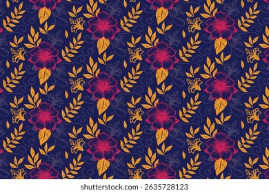 Textura floral sin costuras en estilo continuo de una línea ideal para la moda textil inspirada en la naturaleza y el envoltorio decorativo

