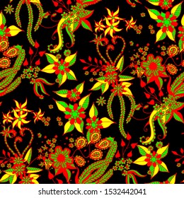 Seamless Floral Texture. Modern Orient Rapport.