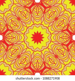 Seamless floral texture on color background. Element for design, fashion, print. Geometric pattern. Vector illustration.