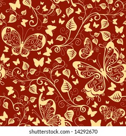 Seamless floral texture, vector