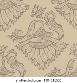 seamless floral texture. vector illustration on beige background