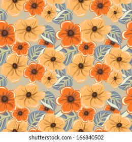 seamless floral texture, vector illustration
