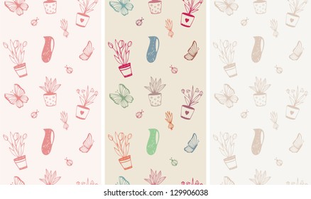 Seamless floral themed pattern