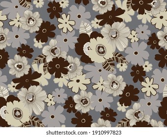 Seamless floral tile fabric design that can be scaled and edited. Cut and paste fashion elements into your new design or recolor the design. Large size repeat prints for interiors and clothing.