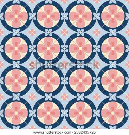 Seamless Floral Tile Pattern Vector