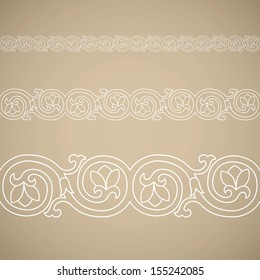 Seamless floral tiling border. Inspired by old ottoman and arabian ornaments