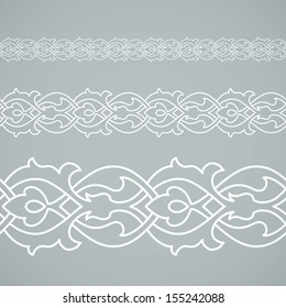 Seamless floral tiling border. Inspired by old ottoman and arabian ornaments