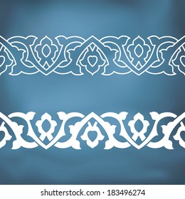 Seamless floral tiling border. Inspired by old ornaments