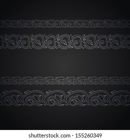 Seamless floral tiling borders. Inspired by old ottoman and arabian ornaments