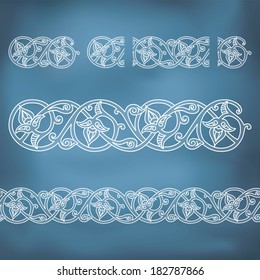 Seamless floral tiling borders. Inspired by old ottoman and arabian ornaments