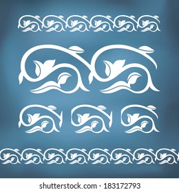Seamless floral tiling borders. Inspired by old ottoman and arabian ornaments