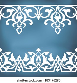 Seamless floral tiling borders. Inspired by old ottoman and arabian ornaments