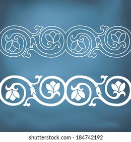 Seamless floral tiling borders. Inspired by old ottoman and arabian ornaments