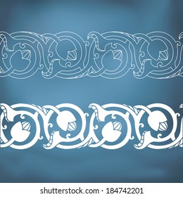 Seamless floral tiling borders. Inspired by old ottoman and arabian ornaments