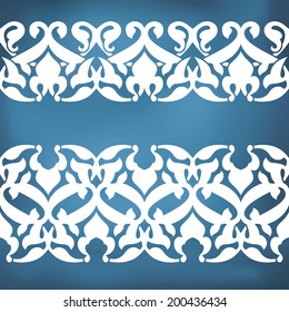 Seamless floral tiling borders. Inspired by old ottoman and arabian ornaments