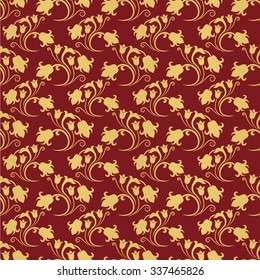 Seamless floral tiling pattern. Inspired by old victorian ornaments