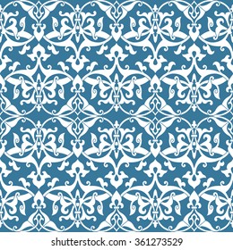 Seamless floral tiling pattern. Inspired by old ottoman ornaments