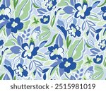 Seamless Floral Tropical Pattern In Vector