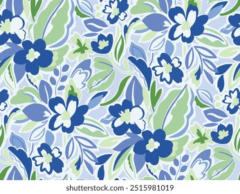 Seamless Floral Tropical Pattern In Vector