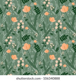 Seamless floral two layers pattern