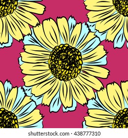 Seamless floral vector background.