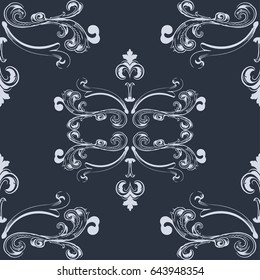 Seamless floral vector background, damask seamless pattern, floral ornament for wallpaper of wrapping paper design.
