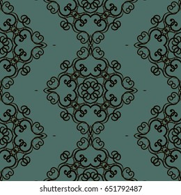 Seamless floral vector background, damask baroque seamless pattern, floral leaf  curly ornament for wallpaper of wrapping paper design decor