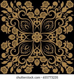 Seamless floral vector background, damask baroque seamless pattern, floral leaf  curly ornament for wallpaper of wrapping paper design decor