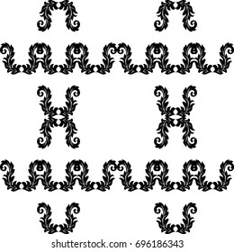 Seamless floral vector background,  damask royal seamless   black pattern, floral ornament for wallpaper of wrapping paper design