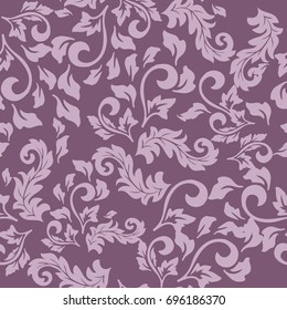 Seamless floral vector background,  damask royal seamless  purple pattern, floral ornament for wallpaper of wrapping paper design
