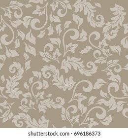 Seamless floral vector background,  damask royal seamless grey pattern, floral ornament for wallpaper of wrapping paper design