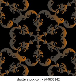 Seamless floral vector background, golden damask seamless pattern, floral ornament for wallpaper of wrapping paper design