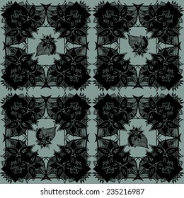 Seamless floral vector background. Hand drawn. Pattern