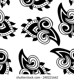 Seamless floral vector background. Hand drawn. Oriental Pattern.