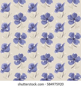 Seamless floral vector background. Hand drawn illustration