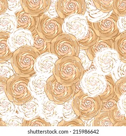 Seamless floral vector background with rose flowers.