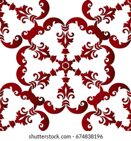Seamless floral vector background,red damask seamless pattern, floral ornament for wallpaper of wrapping paper design