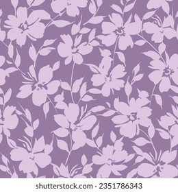 seamless floral vector flowers leaves pattern on background