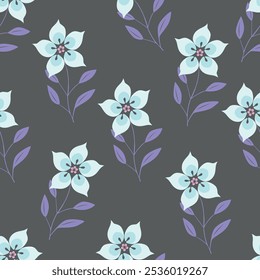 seamless floral vector flowers leaves pattern on background