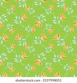 seamless floral vector flowers leaves pattern on background